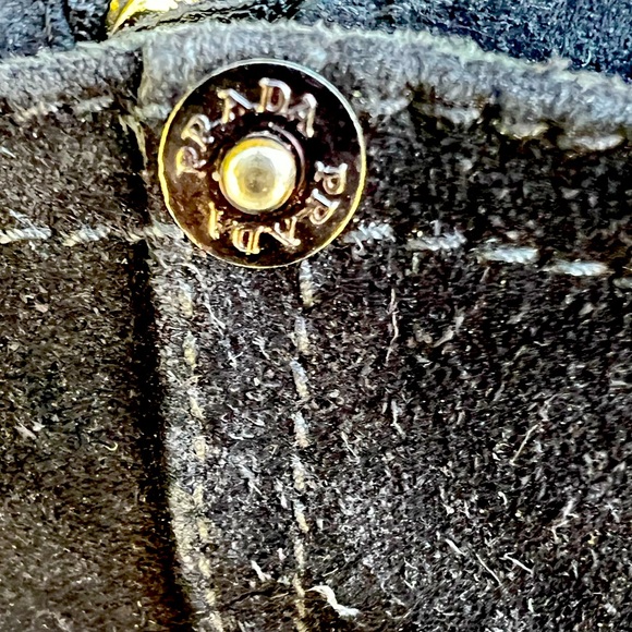 Prada Black Wedge Suede Ankle Booties - Picture 3 of 14